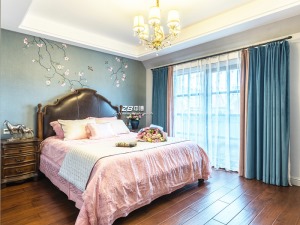 绅士郡500平别墅美式古典风格装修效果图卧室