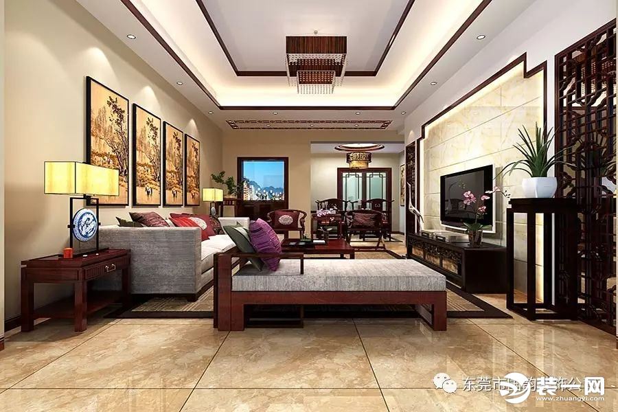 碧桂园中式风格卧室效果图
