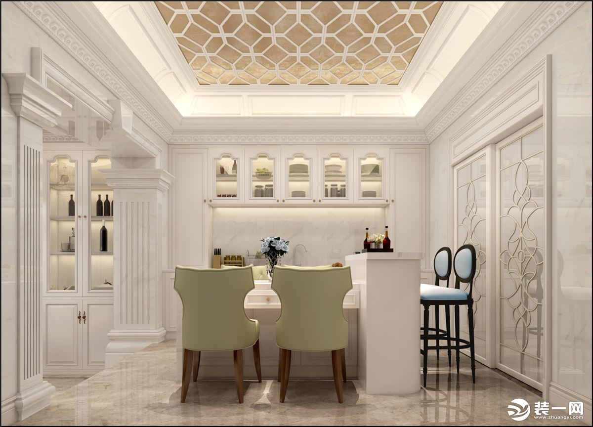 广佛新世界420㎡别墅欧式新古典餐厅装修效果图