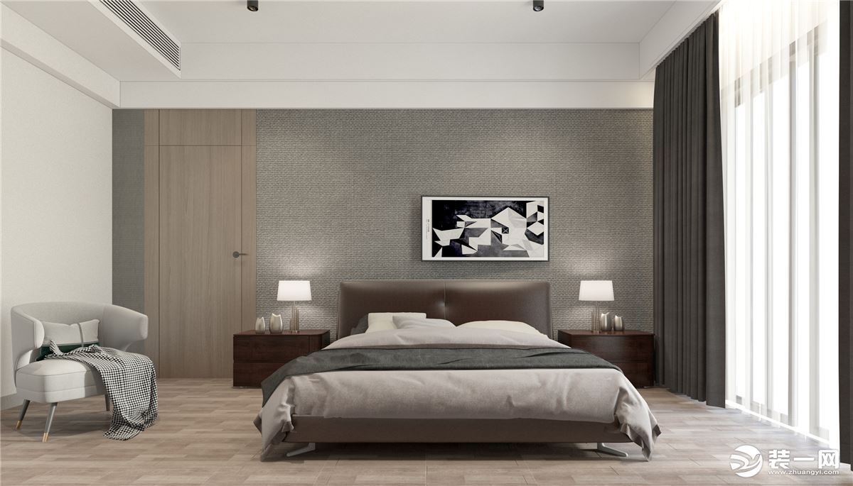 里水第一城400㎡别墅现代风格卧室装修效果图