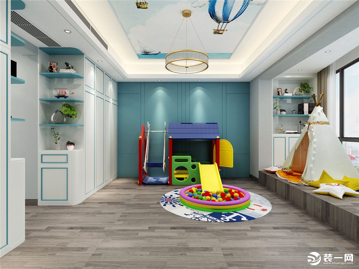 万科水晶城190平米现代简约复式楼儿童房装修效果图