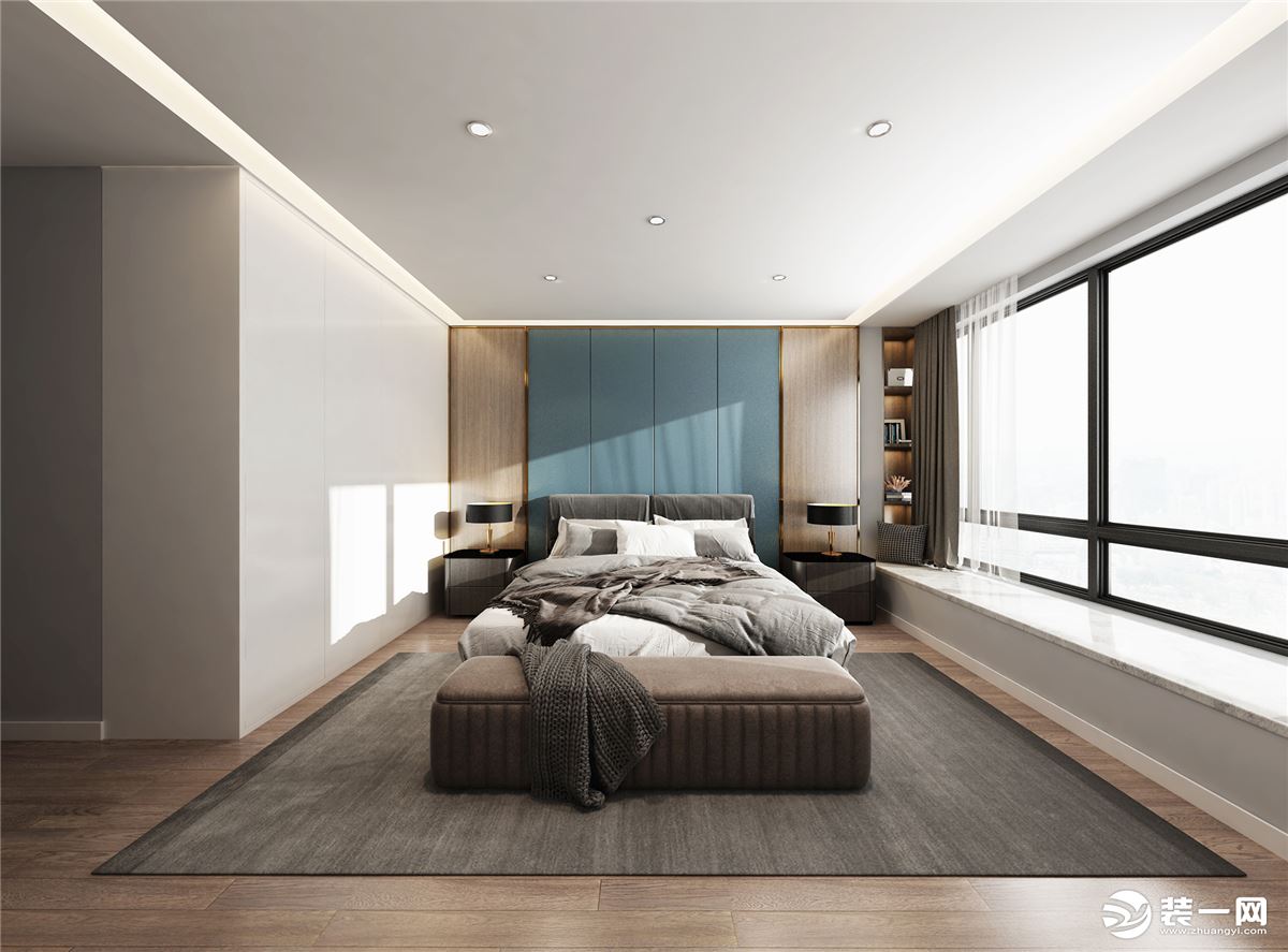 星星凯旋国际218㎡四居室现代简约卧室装修效果图