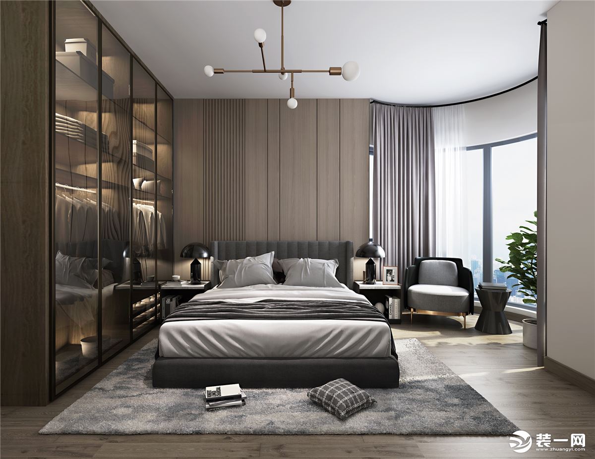 广州名圃新村110㎡复式楼现代简约卧室卧室装修案例