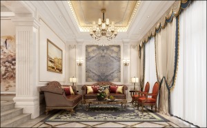 廣佛新世界420㎡別墅歐式新古典客廳裝修效果圖