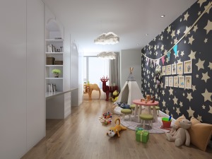 万科水晶城243㎡现代简约儿童房装修效果图