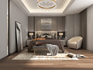 碧玉豪庭160㎡复式现代简约卧室装修效果图