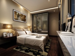 御金沙250㎡平层新中式卧室装修效果图