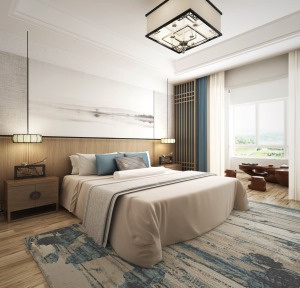 绿岛湖143㎡日式四居室卧室装修效果图