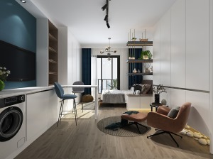 南海万科金色领域29平米公寓现代风格客厅装修设计案例