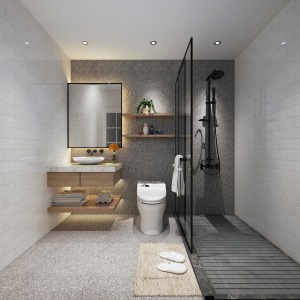 南海万科金色领域29平米公寓现代风格浴室装修设计案例