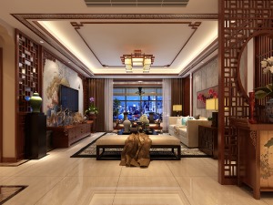 在中国文化风靡全球的现今时代，中式元素与现代材质的巧妙兼柔，唐宋家具、明清窗棂、布艺床品相互辉映，再