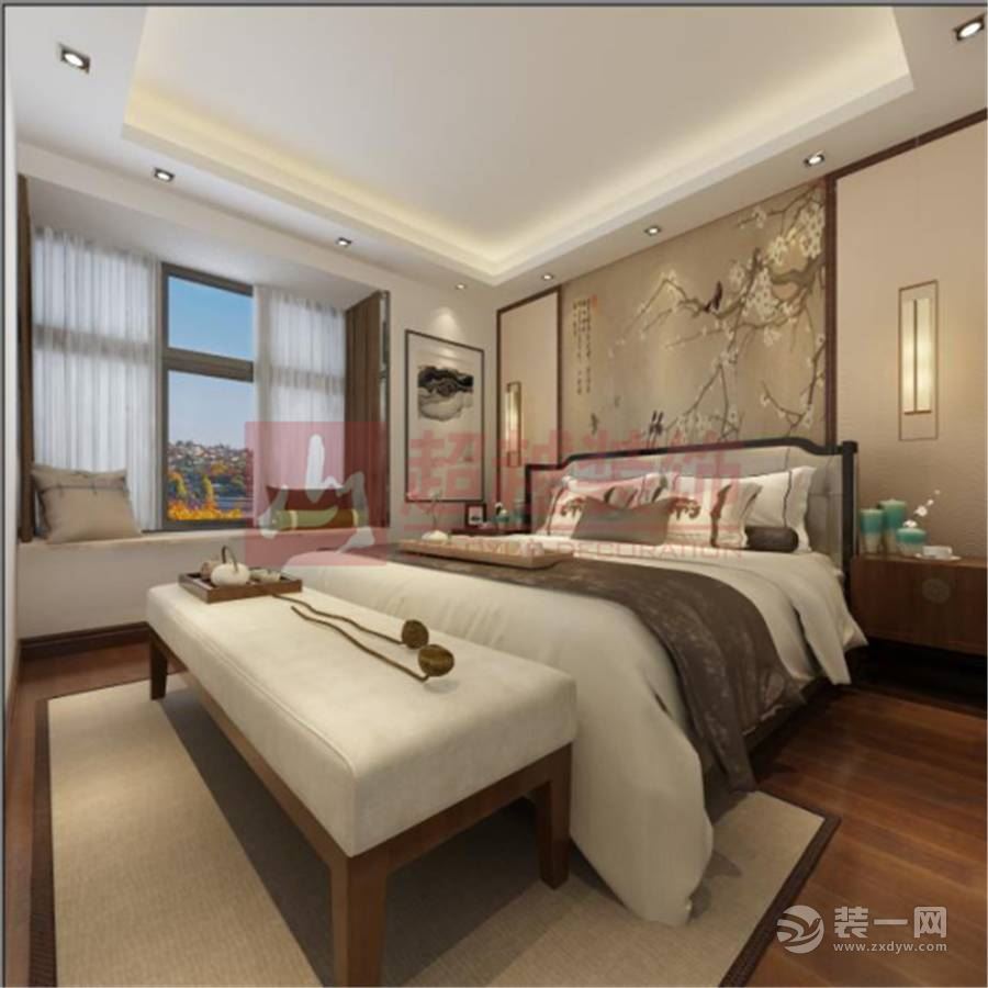 造价：13万 面积：98m² 东汇西海岸2-5D为混搭风格，客厅和餐厅是简欧风格而卧室是新中式风格。