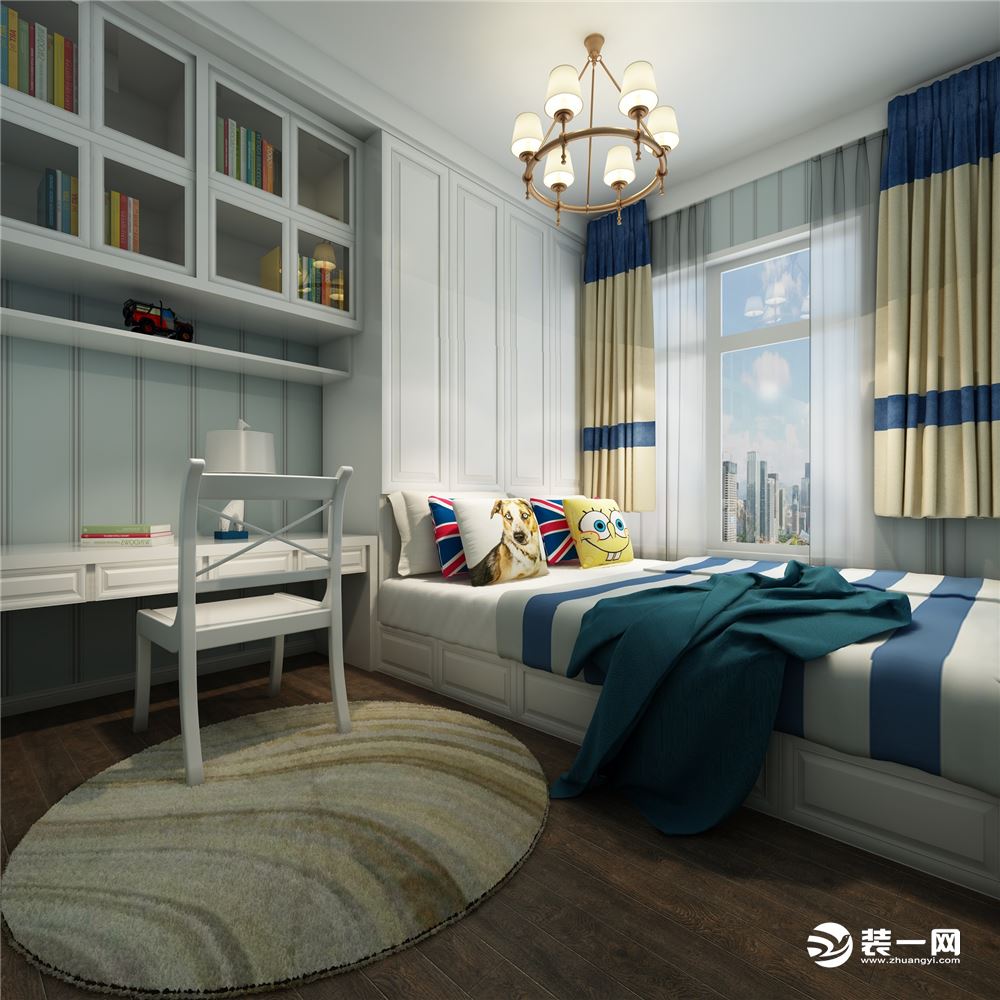 凤冈天利人和189平方四居室现代美式风格效果图
