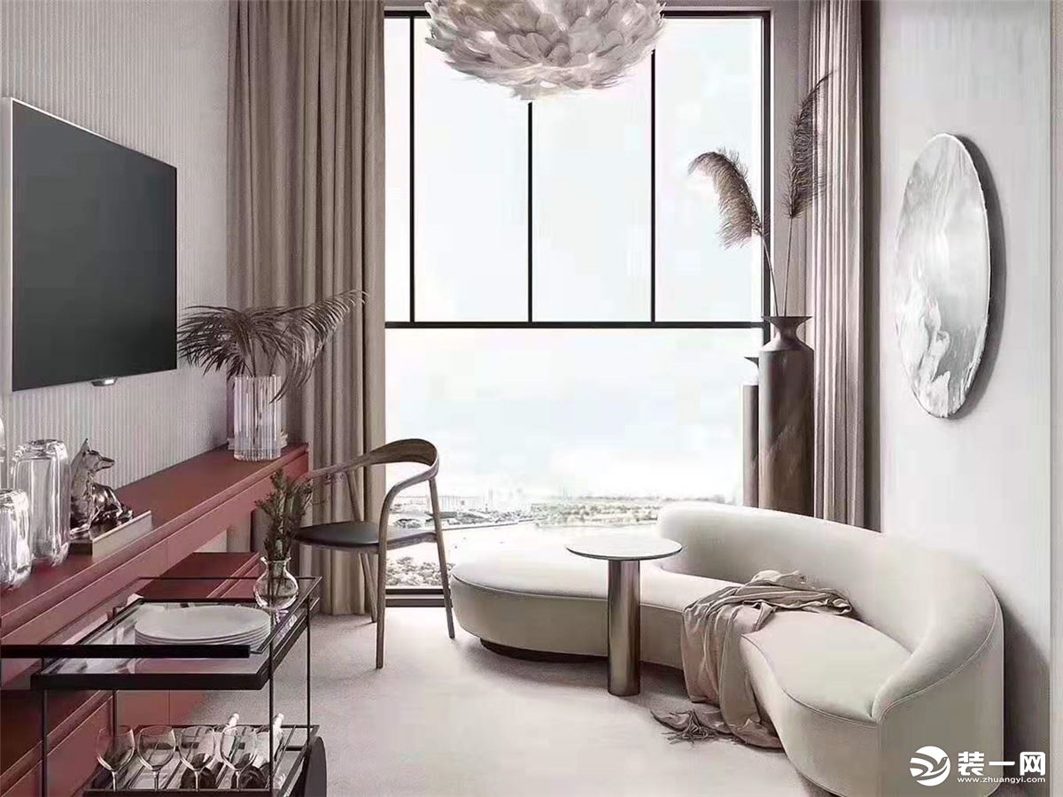 蔷薇国际117平米三居室轻奢美式混搭风格效果图