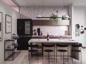 蔷薇国际117平米三居室轻奢美式混搭风格效果图