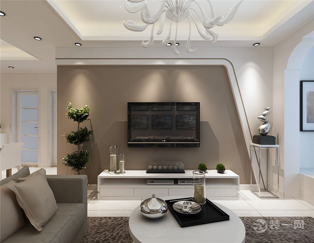 英伦国际现代简约风格三居室客厅装修效果图