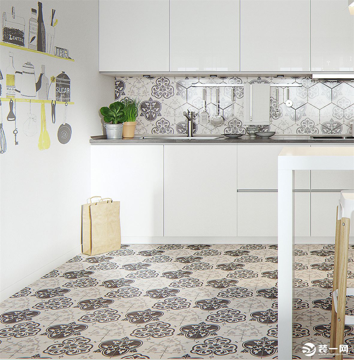 在厨房的设计上设计师更注重  操作的便捷性和空间的整体感