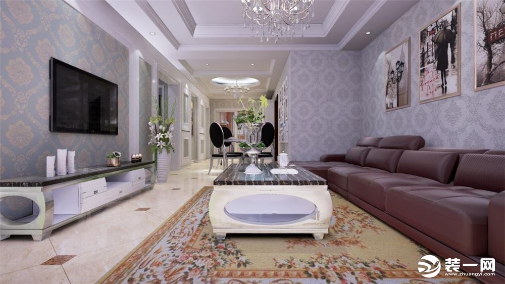中恒尚美家装饰悦美国际106平米欧式风格客厅