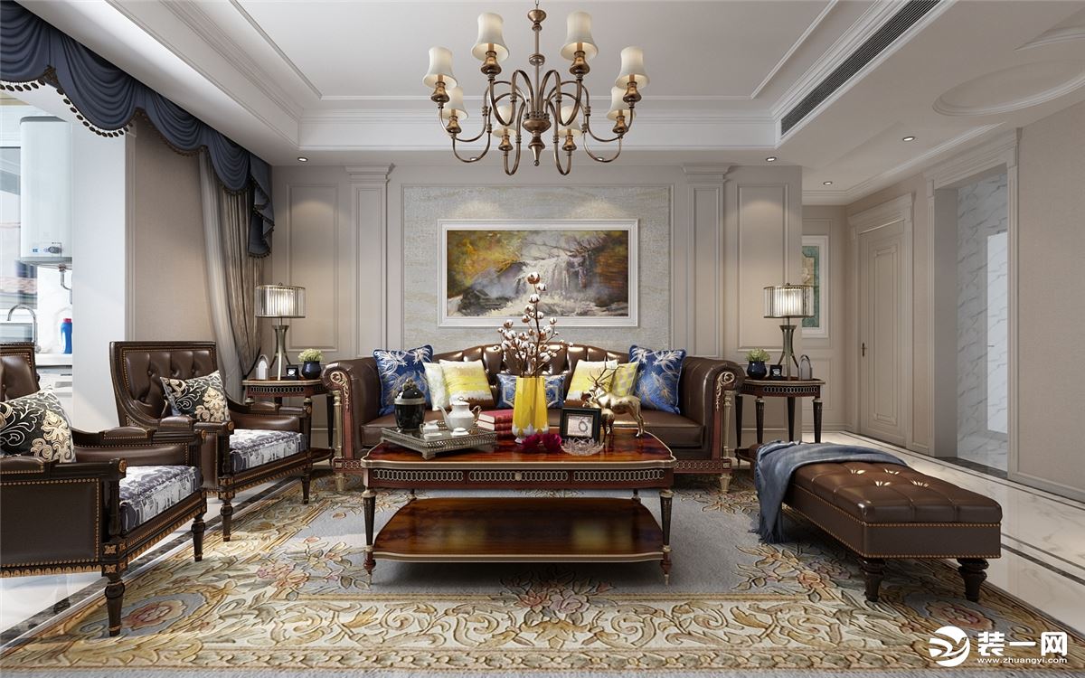  客厅作为待客区域，一般要求简洁明快，同时装修较其它空间要更明快光鲜 美式风格客厅 美式风格客厅(3