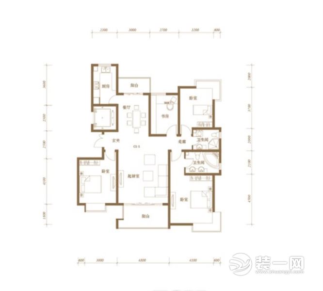 【源艺汇通装饰】阳光揽胜小区装修案例——户型图