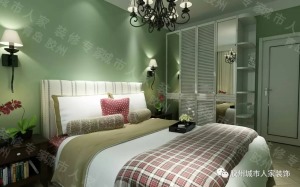 清新田园设计风格的卧室.