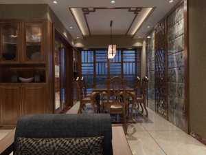光大白石湖160平四室中式风格装修效果图餐厅