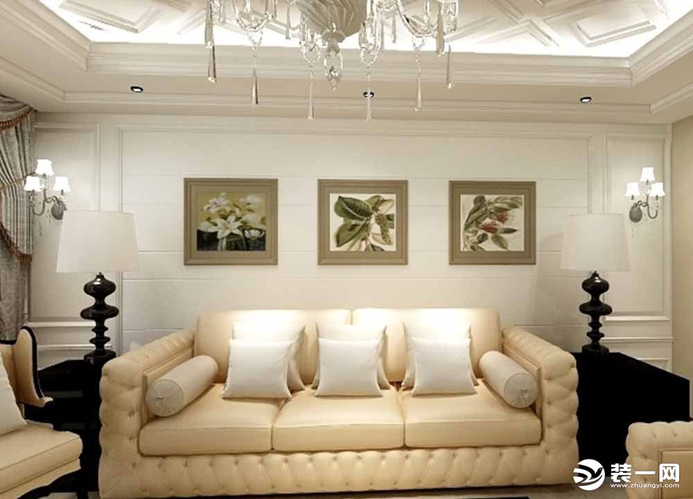 水晶城二居室欧式风格效果图沙发背景墙