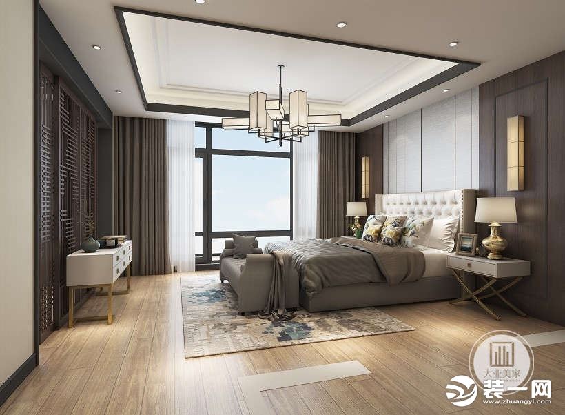 【大业美家装饰】中国院子380平新中式风格装修效果图卧室