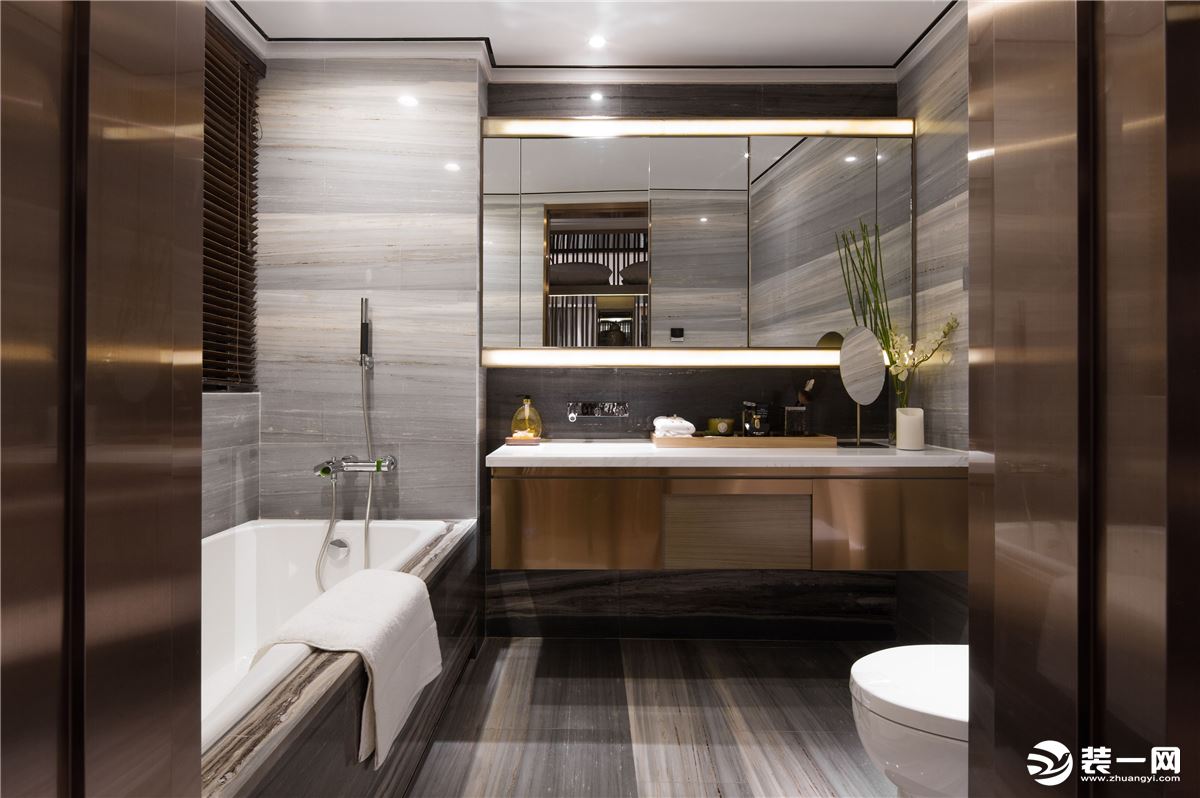 金地自在城164㎡|新中式设计浴室