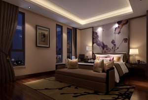 【大业美家装饰】巣上城300平新中式设计装修效果图卧室