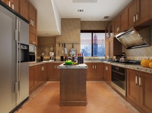 180平复式美式风格厨房装修效果图