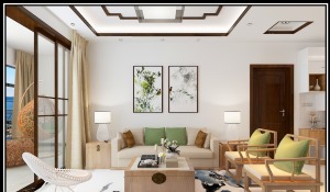 万象府 121平 三居室 造价13万 中式风格中式客厅效果