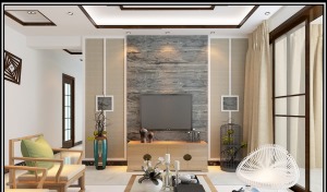 万象府 121平 三居室 造价13万 中式风格中式背景墙效果