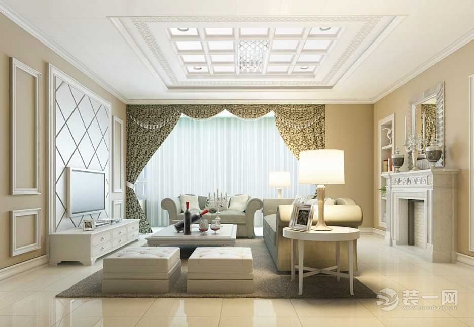 客厅     欧式风格    复杂的造型    给人富丽堂皇的既视感