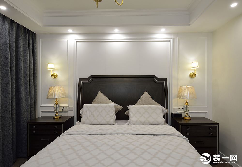 上海尚海郦景三居室140平美式风格卧室装修效果图