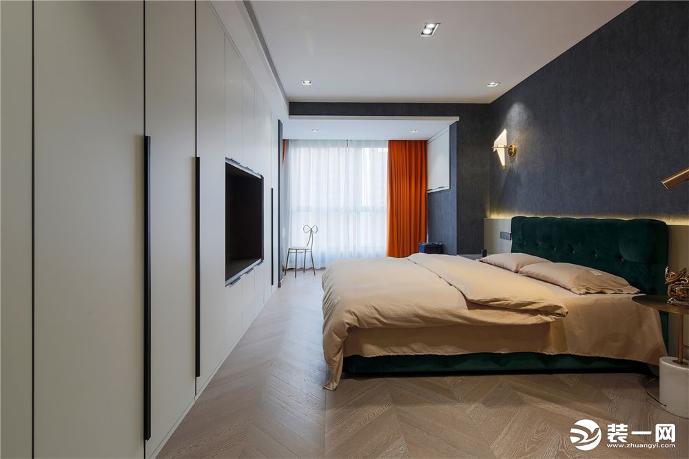 上海夏朵园三居室116平简约风格卧室装修效果图