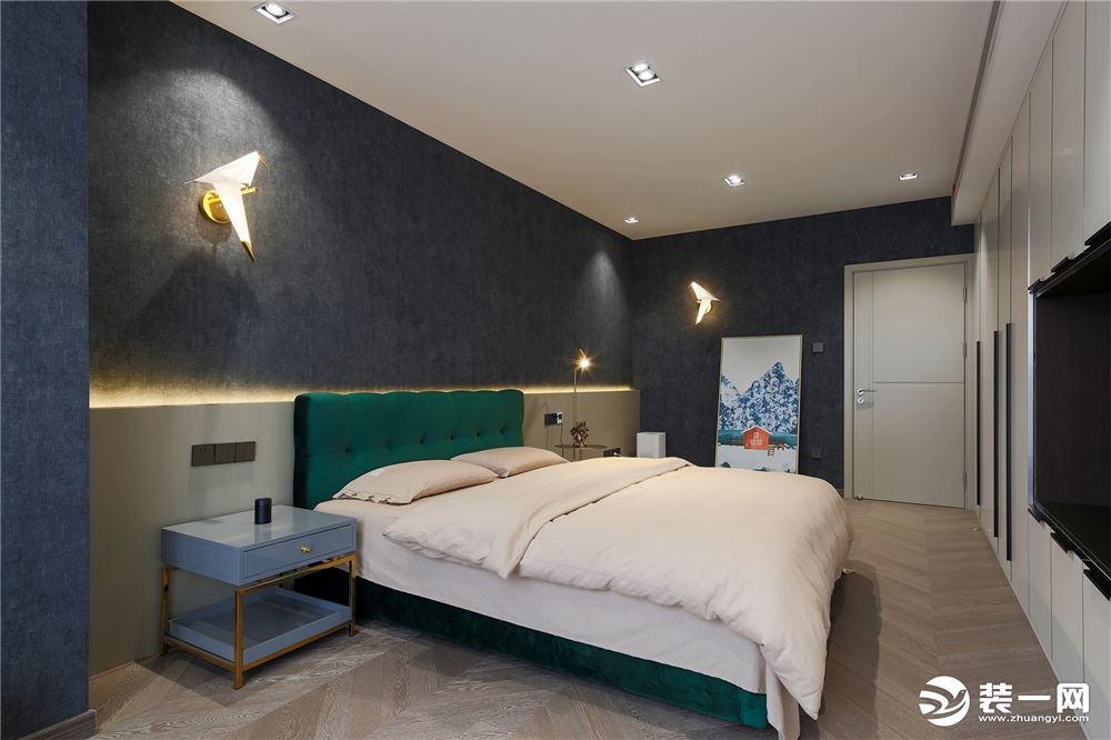 上海夏朵园三居室116平简约风格卧室装修效果图