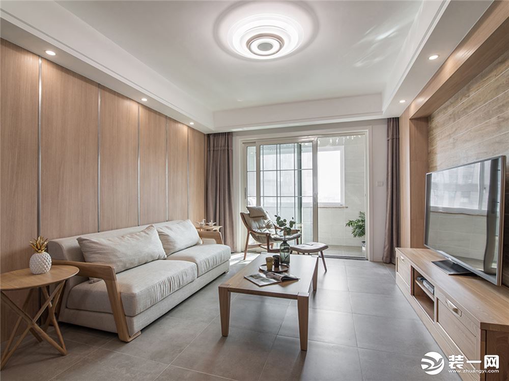 上海建华新苑二居室109平简约风格客厅装修效果图