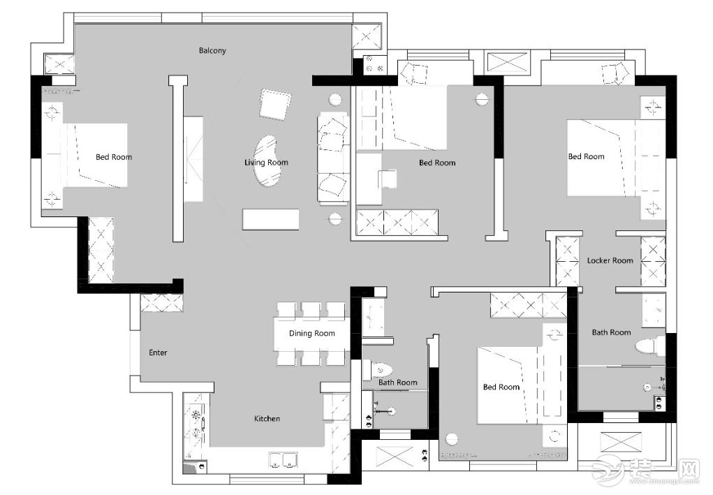 本案是满足一家三代六口人居住的设计施工项目。与屋主交流中得知其喜欢最墨绿色，所以经思考后采用墨绿色+