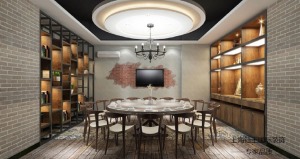 中式復古自助餐廳裝修設計案例      　　設計理念：設計師在設計此次案例的時候，餐廳的家具、特別是