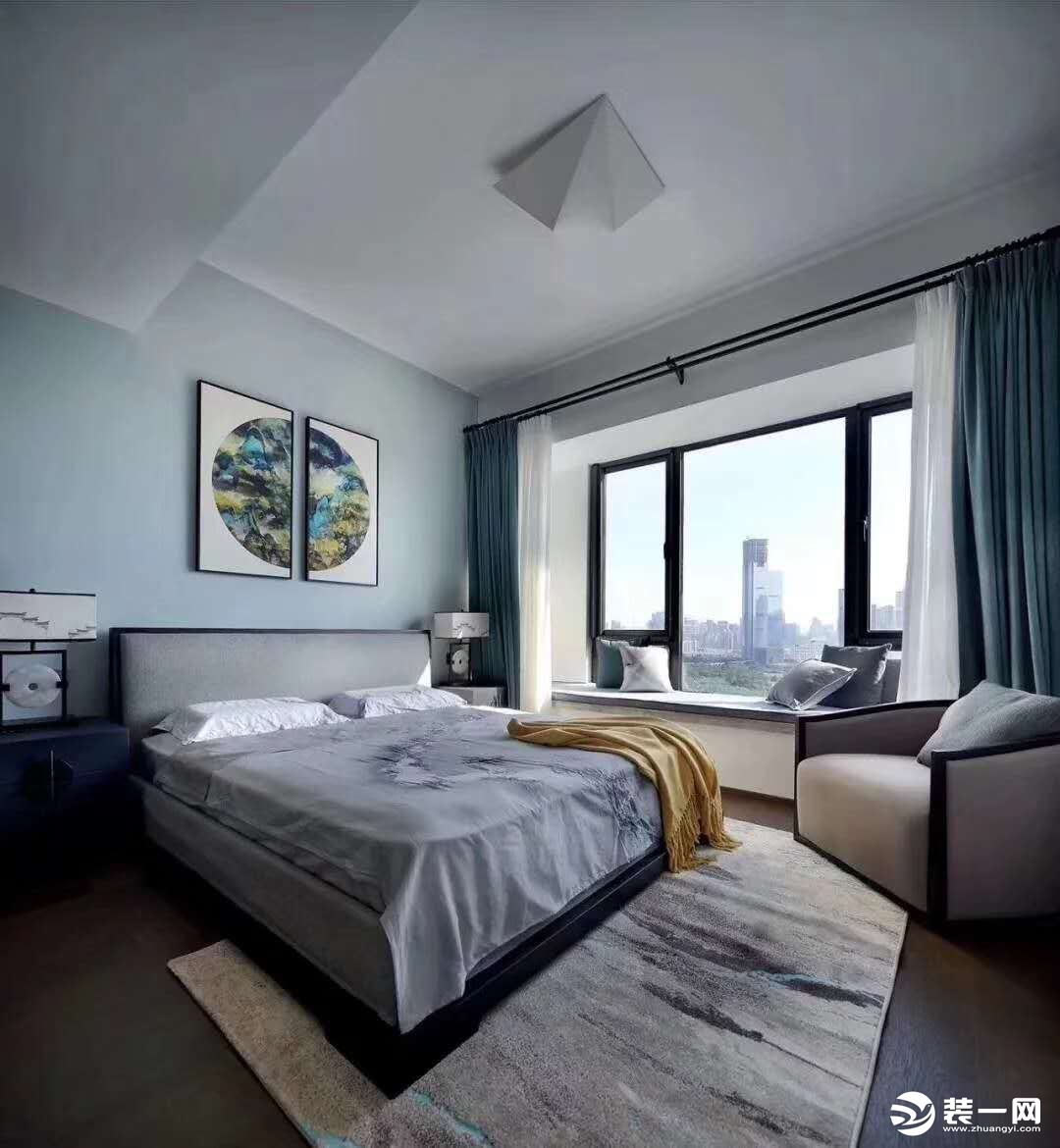 惠州双城峰景150平大户型卧室新中式风格装修