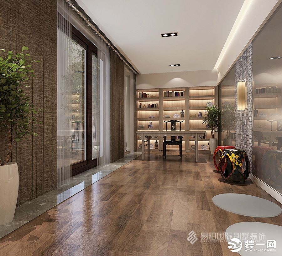 泰禾·北京院子-520平米新中式风格别墅装修实景案例--书房
