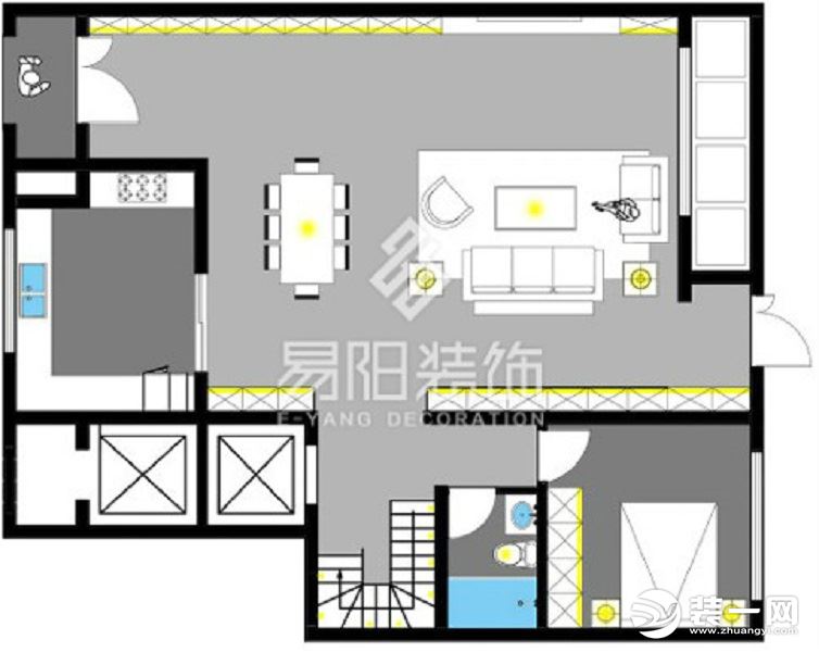 阳光城.京兆府|300平米现代简约风格别墅装修设计--一层方案分析