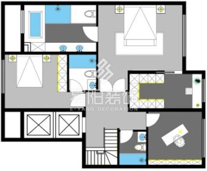 阳光城.京兆府|300平米现代简约风格别墅装修设计--二层方案分析