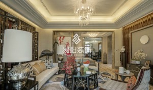 中海尚湖世家别墅500平混搭风格将中式与简欧融为一体