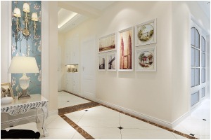 龙湖滟澜海岸高层93号楼142平简欧设计 走廊 壁画
