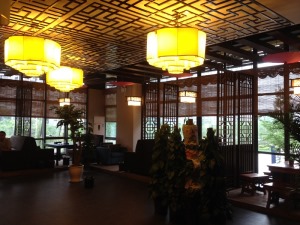 茶樓實景案例，上海茶樓中式風格 餐廳近景一