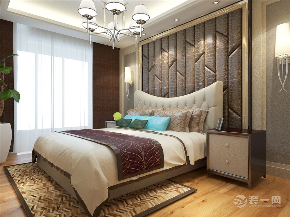 卧室软包设计搭配硅藻泥颜色结合感觉特别自然