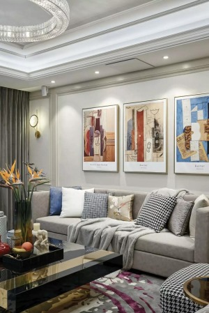 四季花语三居室124平混搭风格，造价100000元
