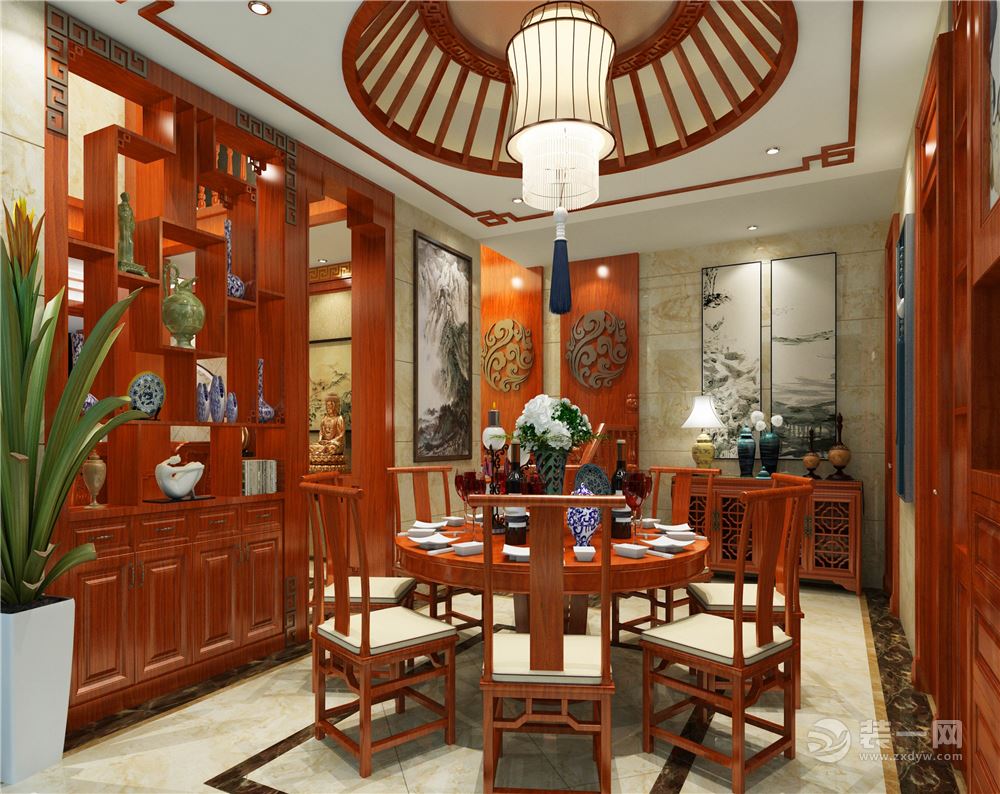 中式风格别墅餐厅装修设计